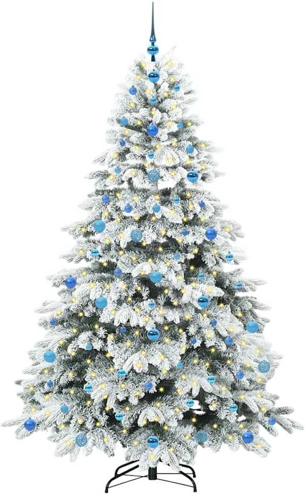 Dirbtinė Kalėdų eglutė su 300 LED Balta 210 cm PE ir PVC
