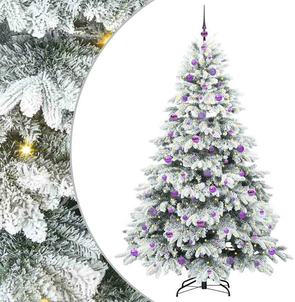 Dirbtinė Kalėdų eglutė su 300 LED Balta 210 cm PE ir PVC