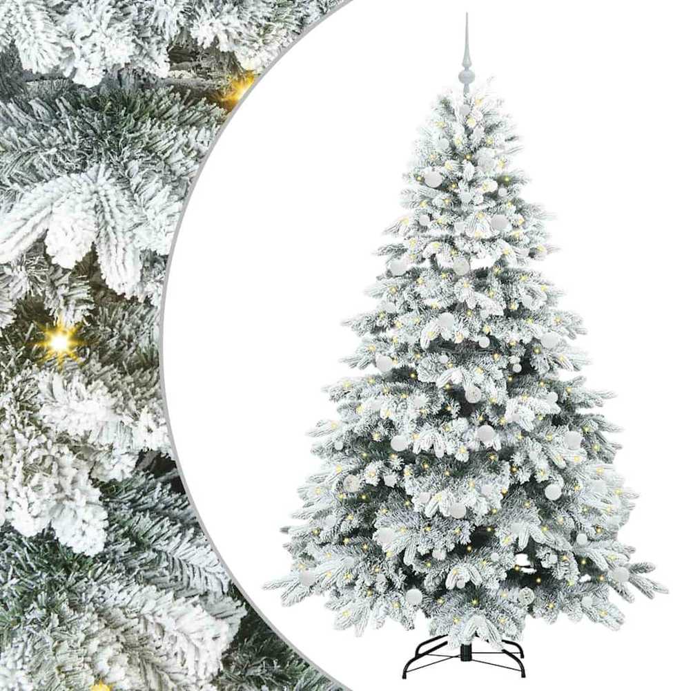 Dirbtinė Kalėdų eglutė su 300 LED Balta 210 cm PE ir PVC