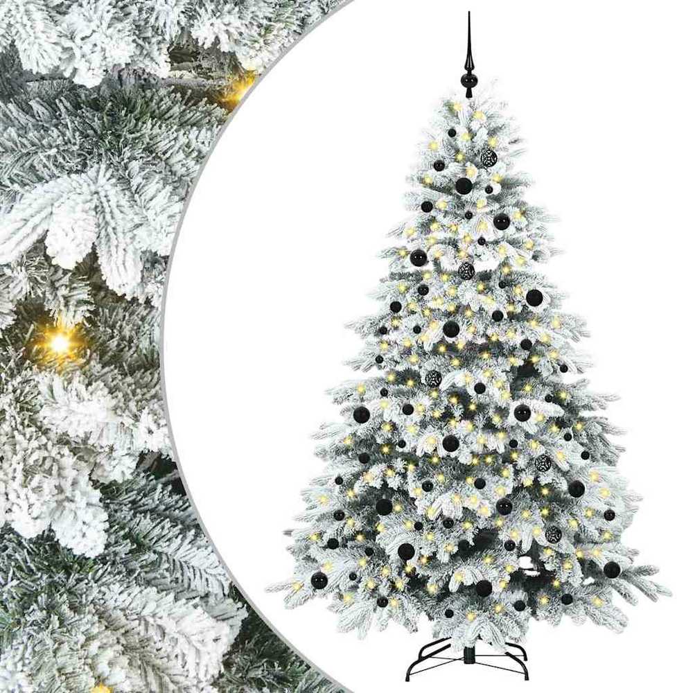 Dirbtinė Kalėdų eglutė su 300 LED Balta 210 cm PE ir PVC