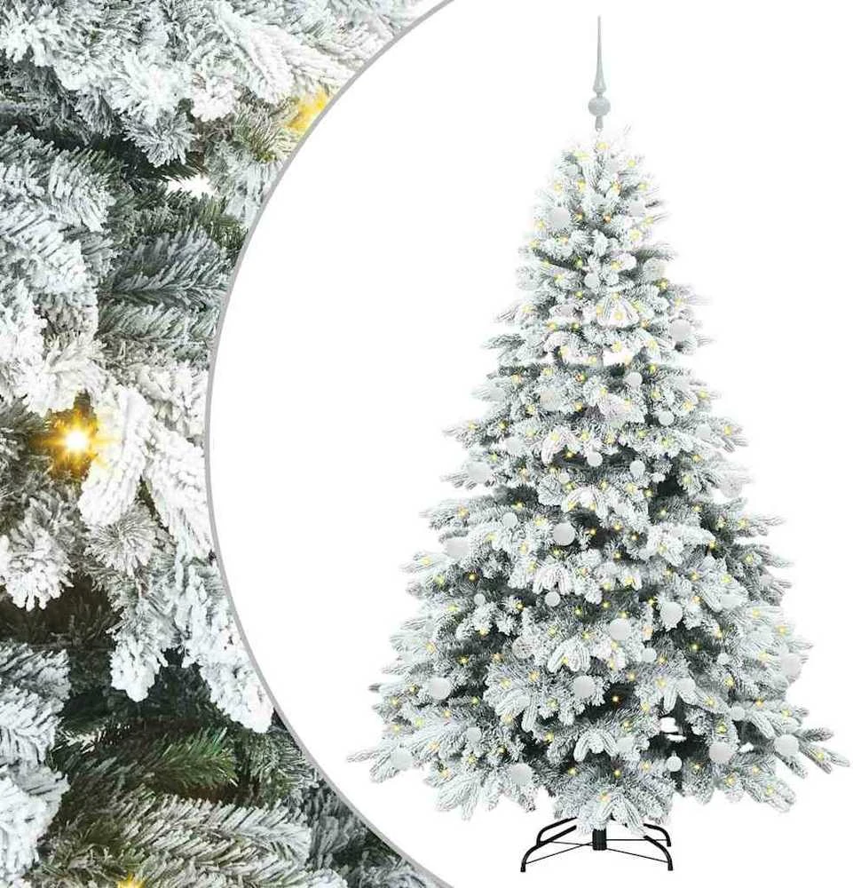 Dirbtinė Kalėdų eglutė su 300 LED Balta 180 cm PE ir PVC