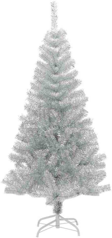 Dirbtinė Kalėdų eglutė su stovu, sidabrinės spalvos, 150cm, PET