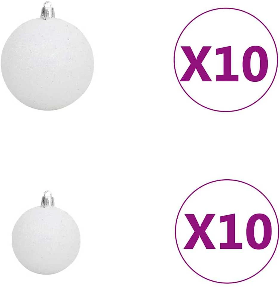 Dirbtinė Kalėdų eglutė su žaisliukais, juoda, 210cm, PVC