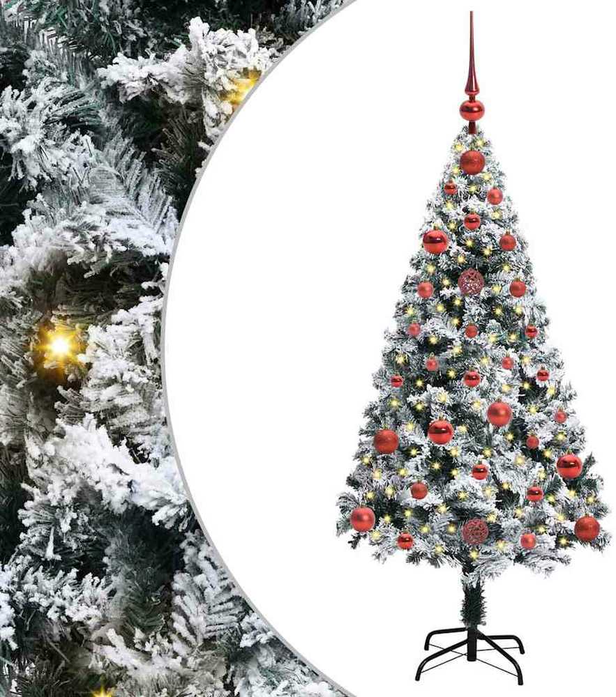 Dirbtinė Kalėdų eglutė Balta 120 cm PVC ir Plienas ir Plastikas
