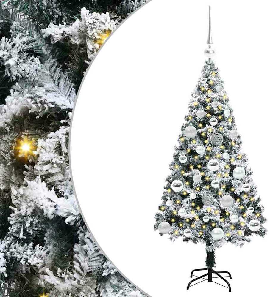 Dirbtinė Kalėdų eglutė Balta 120 cm PVC ir Plienas ir Plastikas