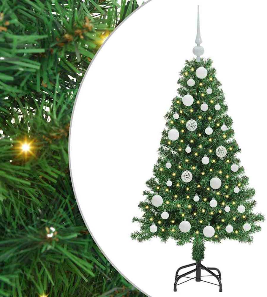 Dirbtinė Kalėdų eglutė Žalia 120 cm PVC ir Plienas ir Plastikas