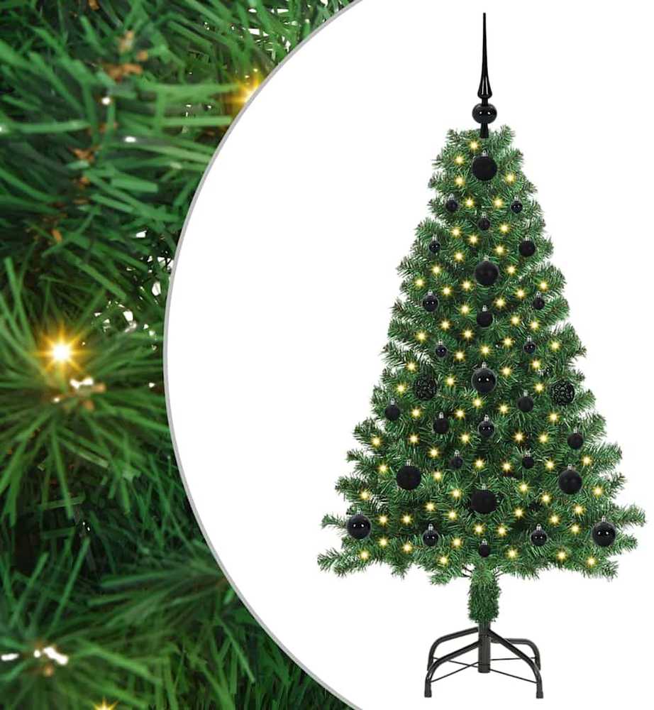 Dirbtinė Kalėdų eglutė Žalia 120 cm PVC ir Plienas ir Plastikas