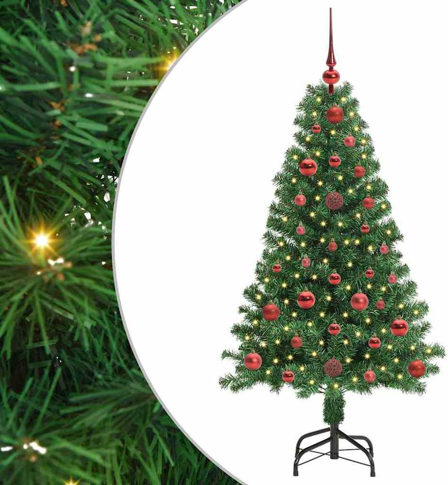 Dirbtinė Kalėdų eglutė Žalia 120 cm PVC ir Plienas ir Plastikas