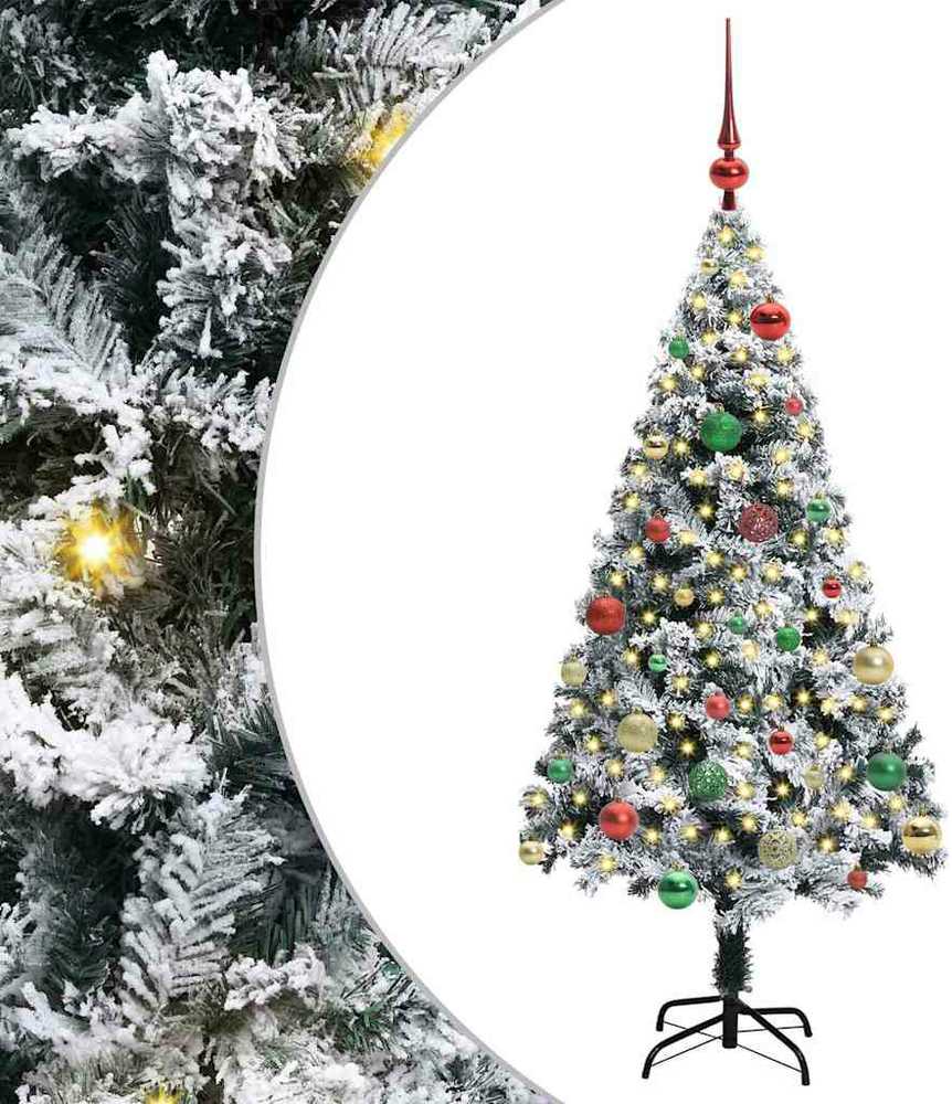 Dirbtinė Kalėdų eglutė Balta 150 cm PVC ir Plienas ir Plastikas