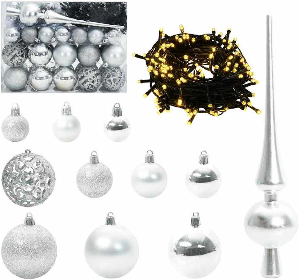 Dirbtinė Kalėdų eglutė Balta 150 cm PVC ir Plienas ir Plastikas
