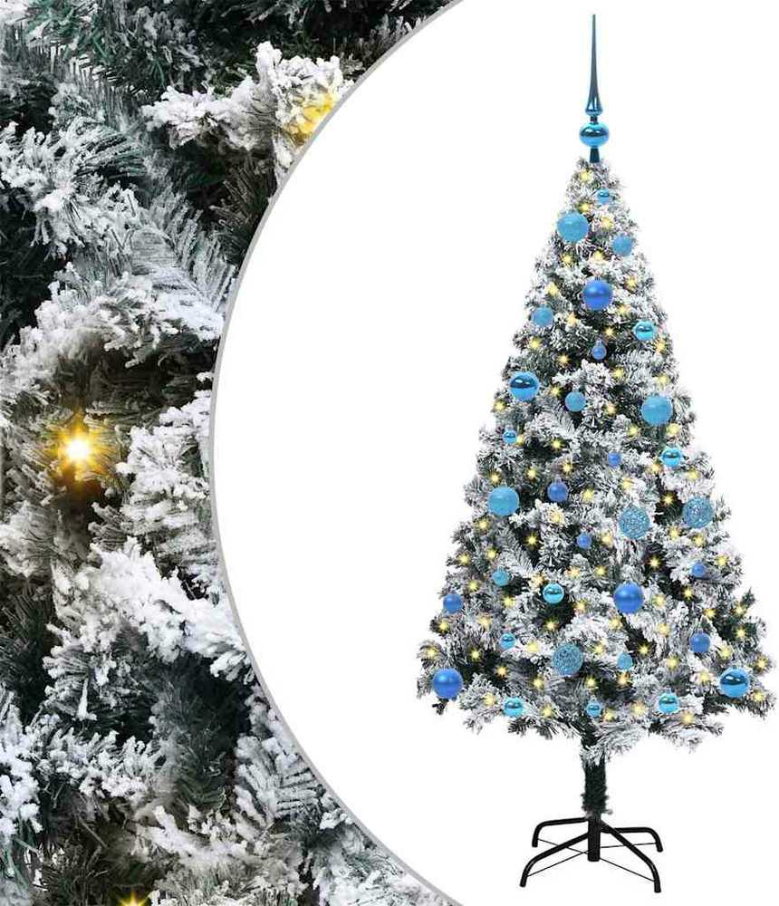Dirbtinė Kalėdų eglutė Balta 150 cm PVC ir Plienas ir Plastikas