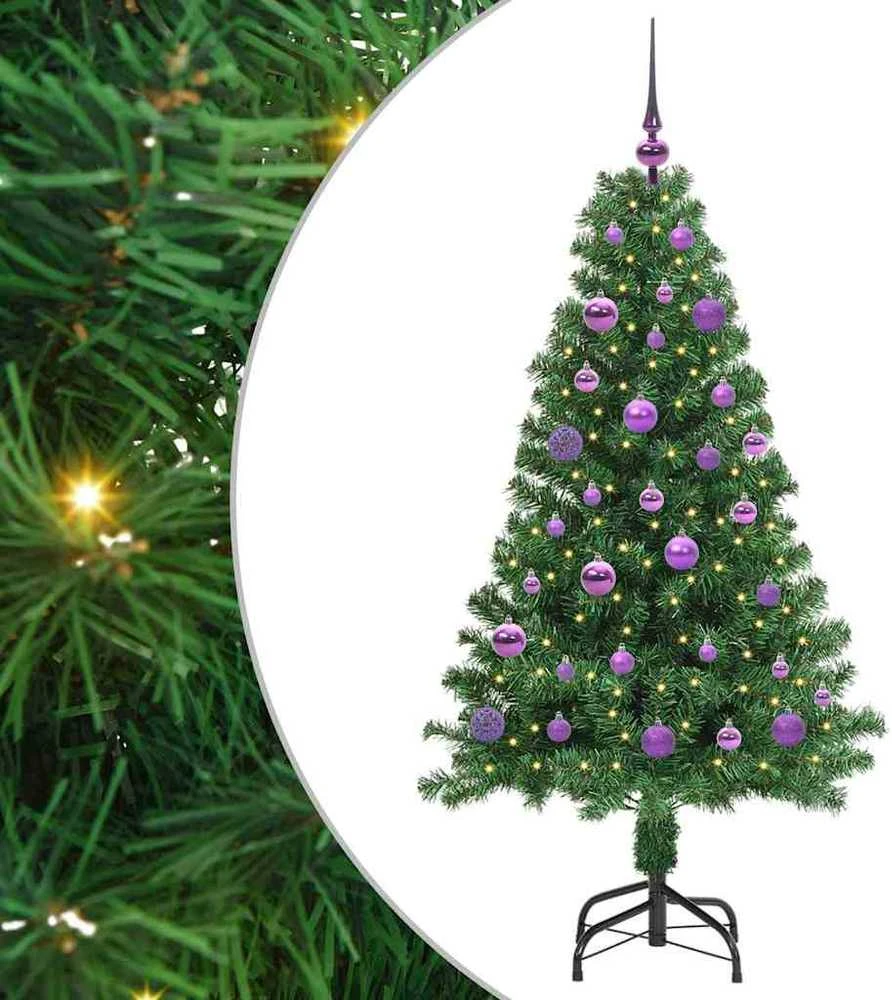 Dirbtinė Kalėdų eglutė Žalia 150 cm PVC ir Plienas ir Plastikas