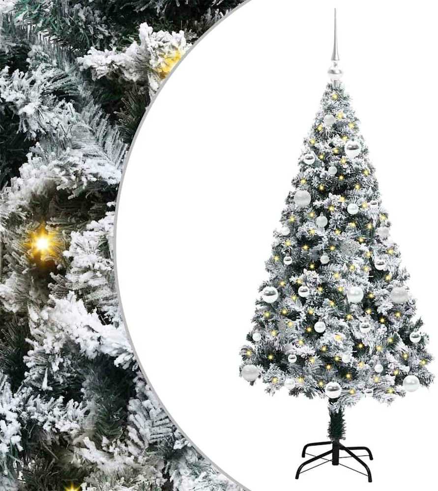Dirbtinė Kalėdų eglutė Balta 150 cm PVC ir Plienas ir Plastikas