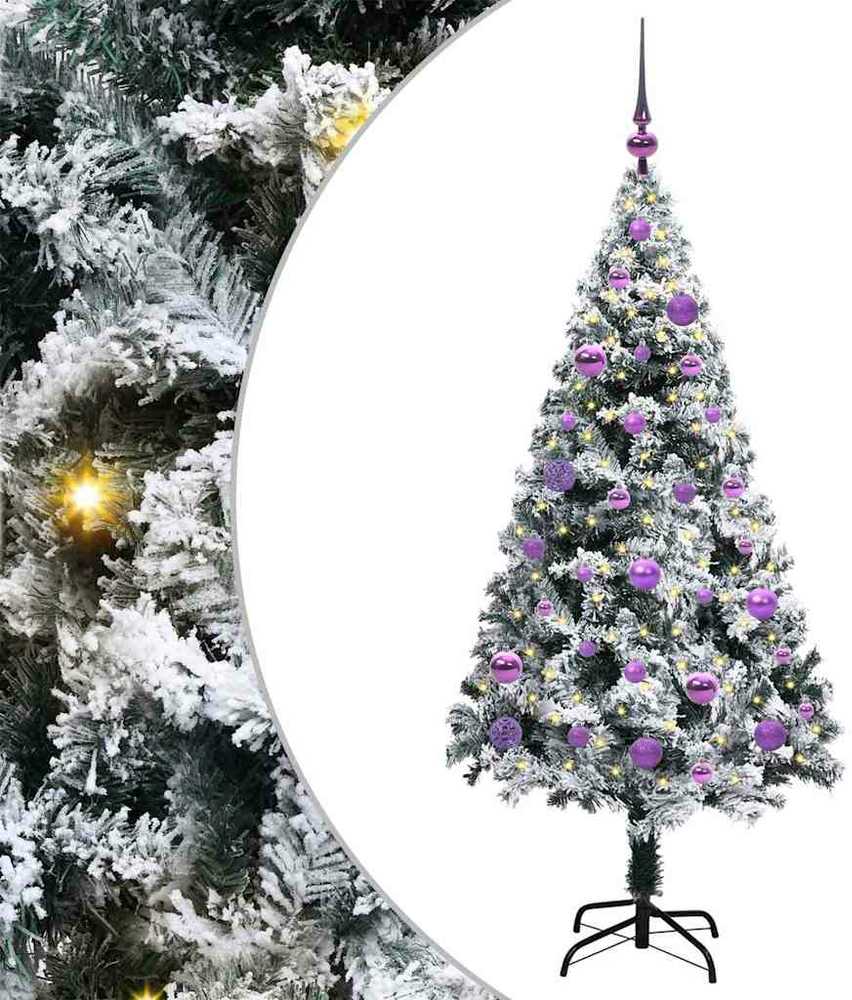 Dirbtinė Kalėdų eglutė Balta 150 cm PVC ir Plienas ir Plastikas