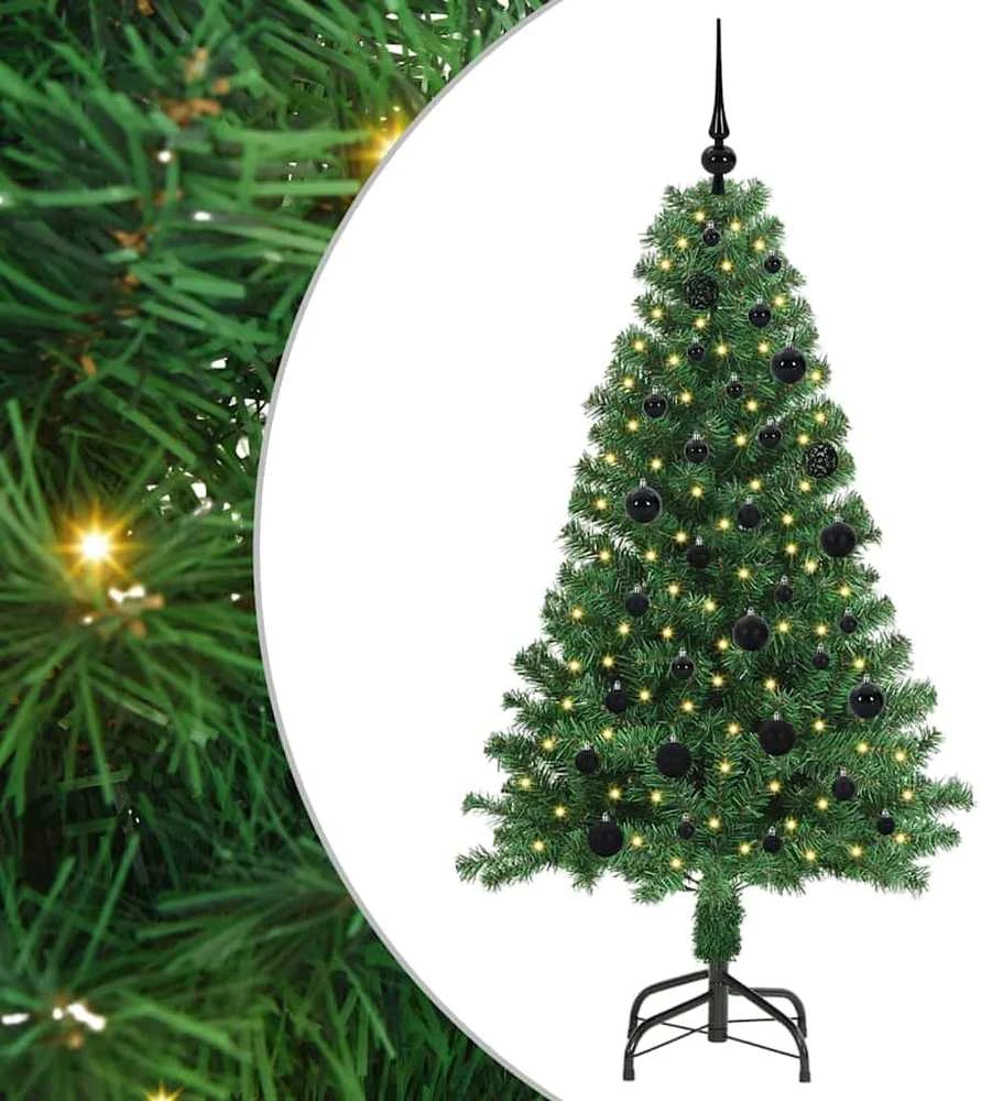 Dirbtinė Kalėdų eglutė Žalia 150 cm PVC ir Plienas ir Plastikas