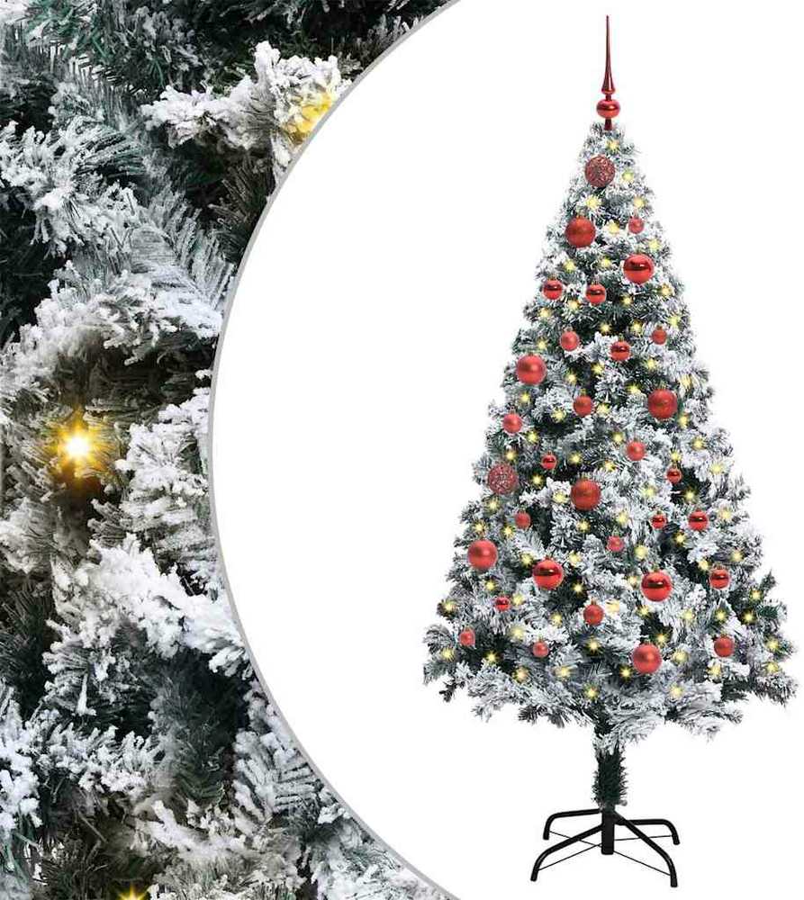 Dirbtinė Kalėdų eglutė Balta 150 cm PVC ir Plienas ir Plastikas