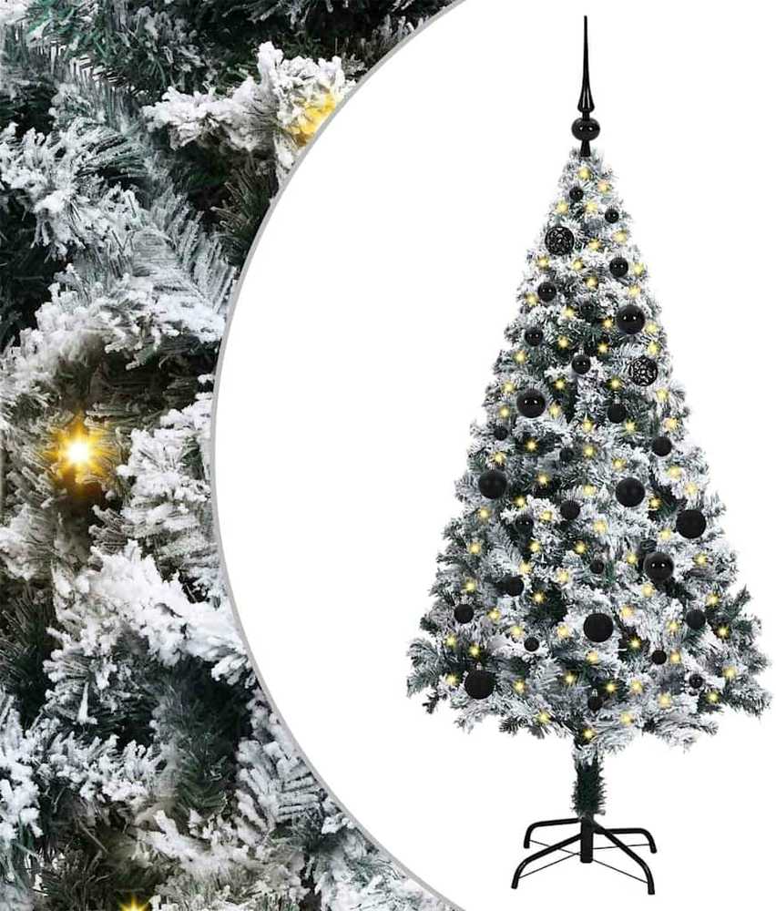 Dirbtinė Kalėdų eglutė Balta 150 cm PVC ir Plienas ir Plastikas