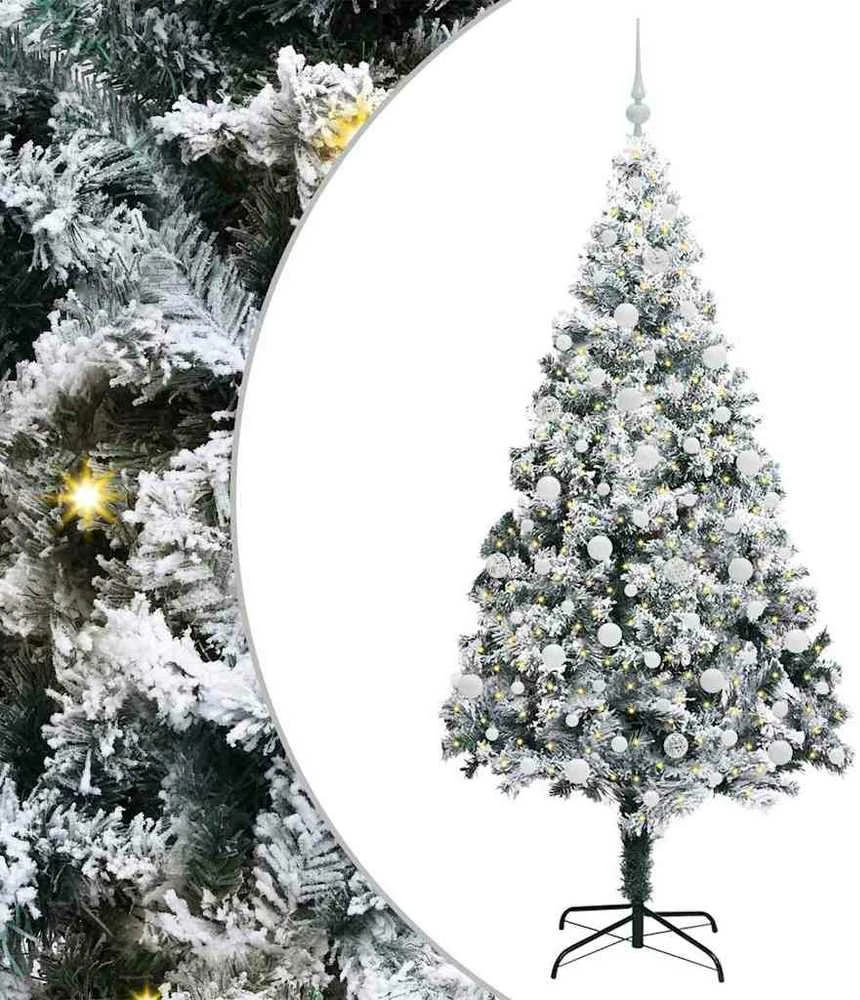 Dirbtinė Kalėdų eglutė Balta 210 cm PVC ir Plienas ir Plastikas