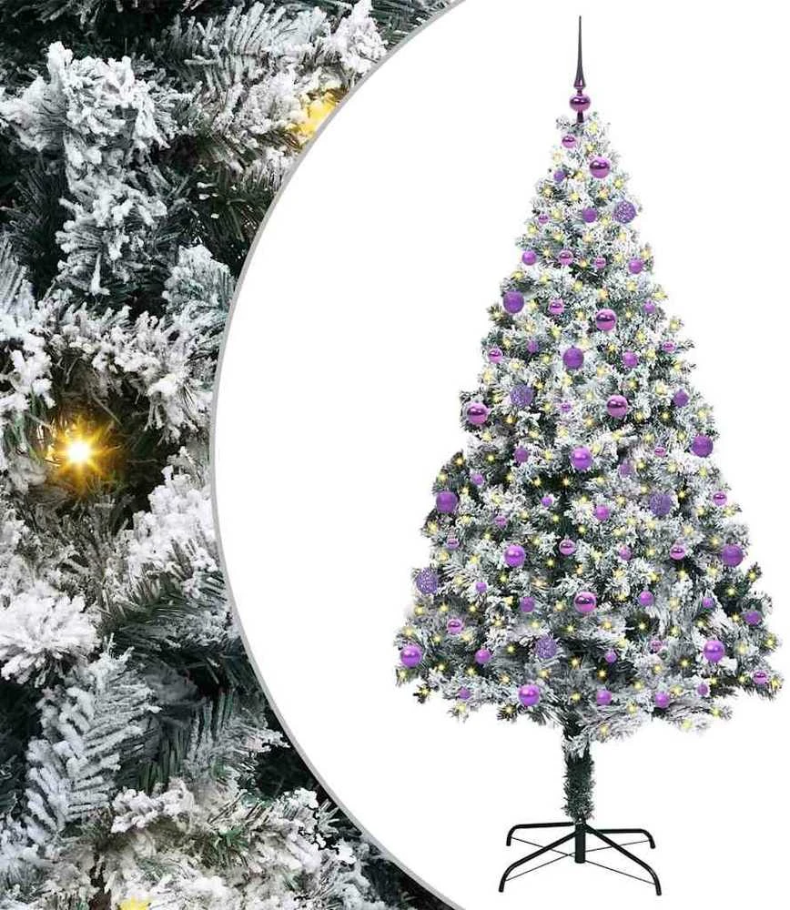 Dirbtinė Kalėdų eglutė Balta 210 cm PVC ir Plienas ir Plastikas