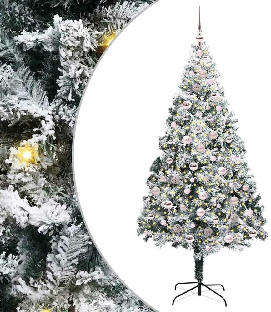 Dirbtinė Kalėdų eglutė Balta 210 cm PVC ir Plienas ir Plastikas