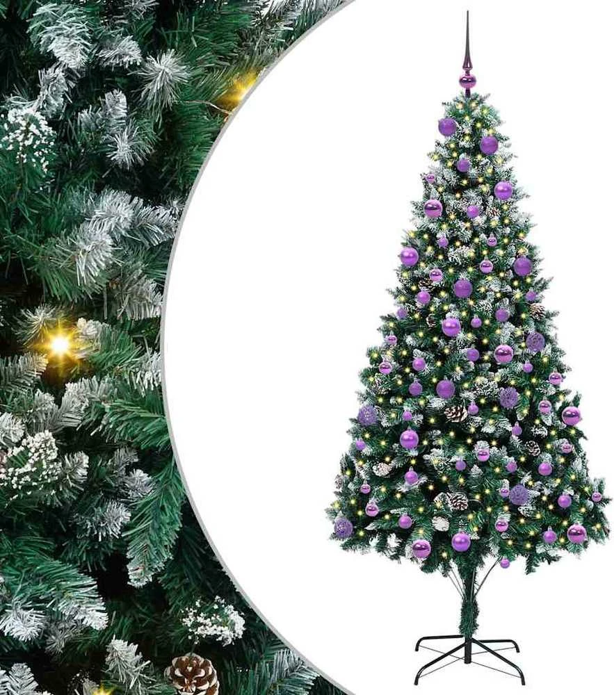 Dirbtinė Kalėdų eglutė Žalia 210 cm PVC ir Plienas ir Plastikas