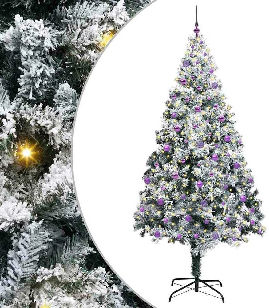 Dirbtinė Kalėdų eglutė Balta 240 cm PVC ir Plienas ir Plastikas