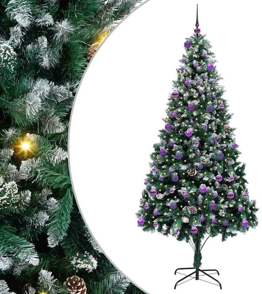 Dirbtinė Kalėdų eglutė Žalia 240 cm PVC ir Plienas ir Plastikas