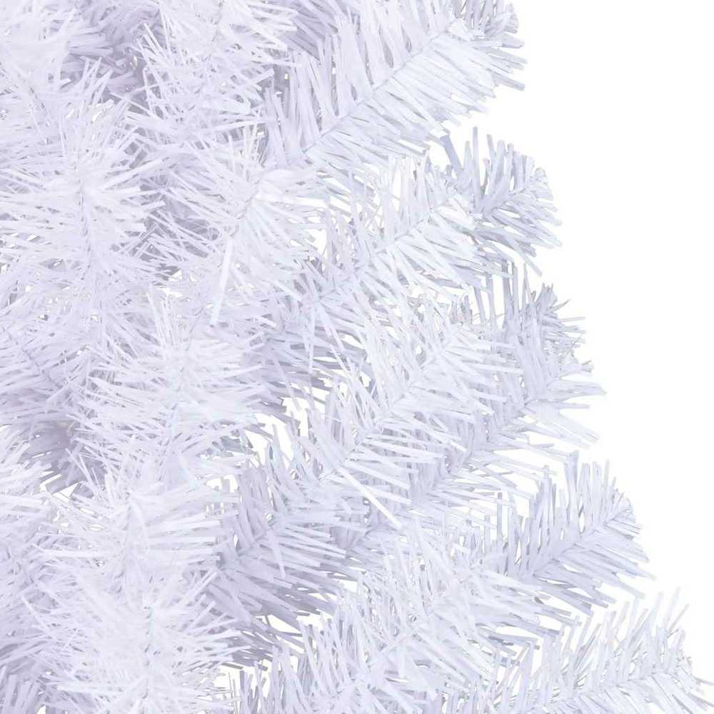 Dirbtinė pusinė Kalėdų eglutė su stovu, balta, 150cm, PVC