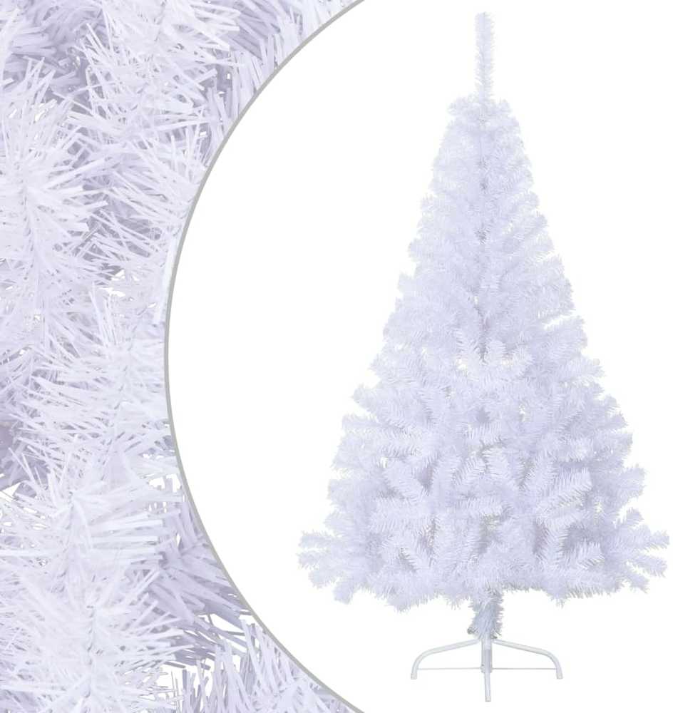 Dirbtinė pusinė Kalėdų eglutė su stovu, balta, 120cm, PVC