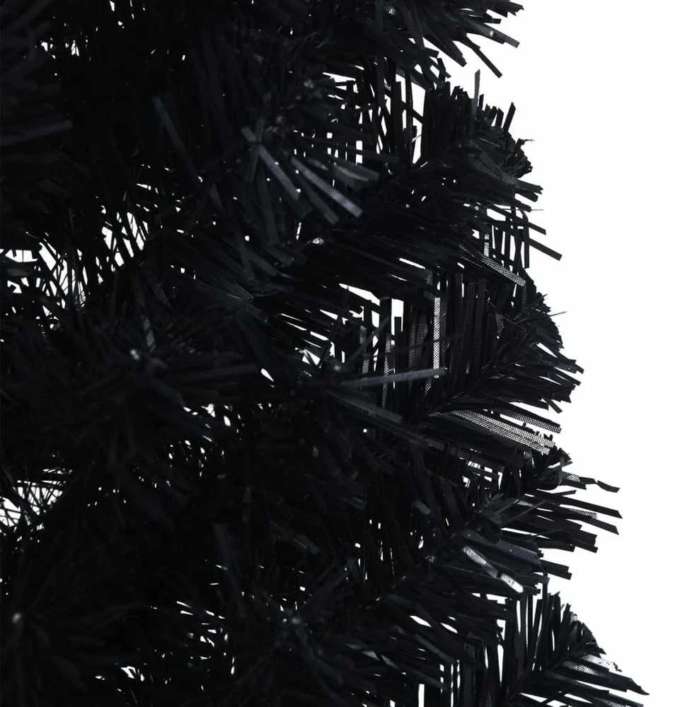 Dirbtinė pusinė Kalėdų eglutė su stovu, juoda, 120cm, PVC