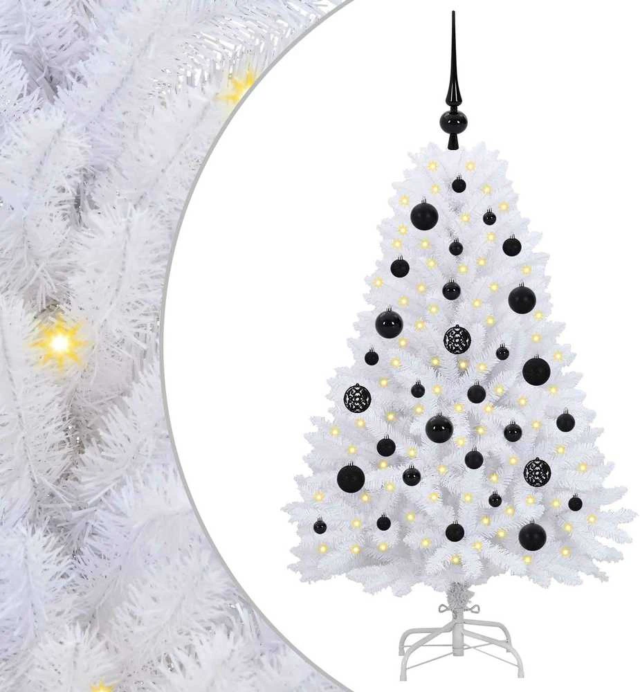 Dirbtinė Sulankstoma Kalėdų Eglutė Balta 120 cm PVC ir Plienas
