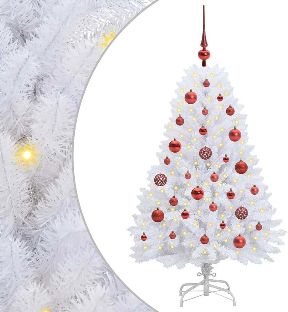 Dirbtinė Sulankstoma Kalėdų Eglutė Balta 120 cm PVC ir Plienas