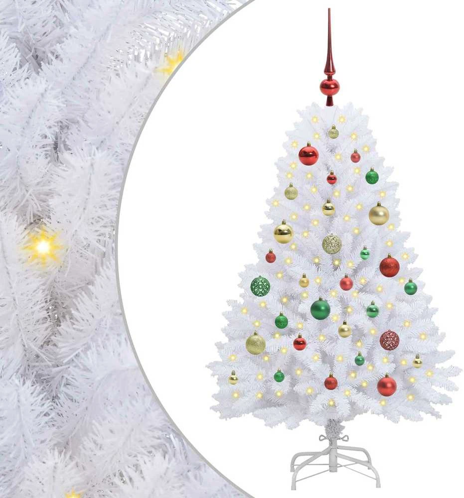 Dirbtinė Sulankstoma Kalėdų Eglutė Balta 120 cm PVC ir Plienas