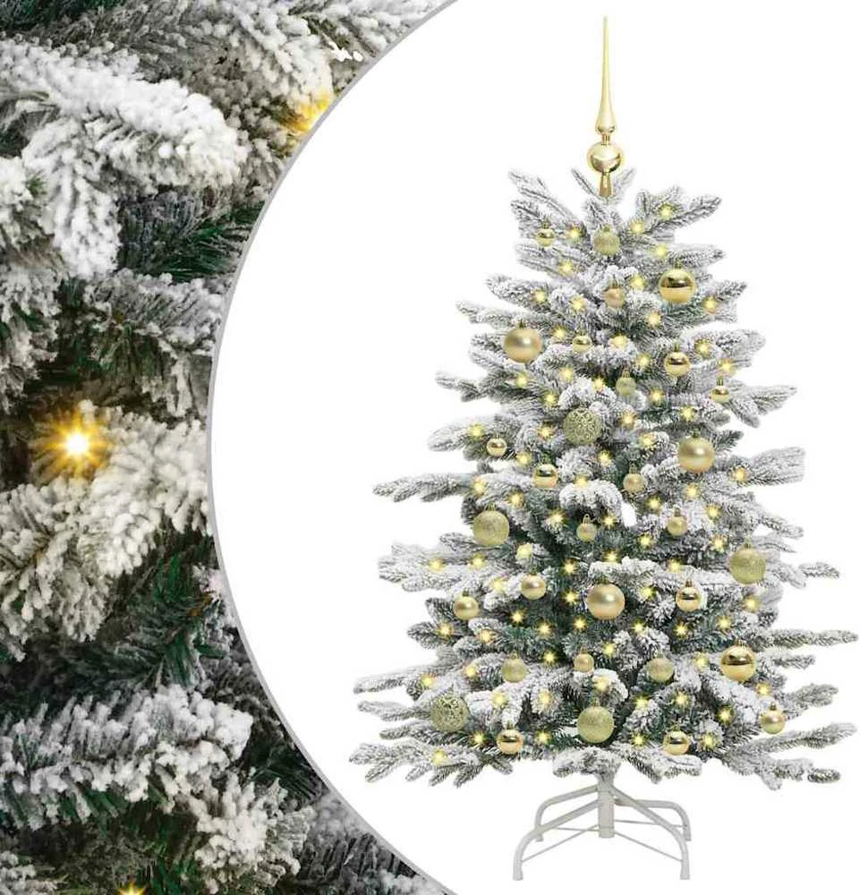 Dirbtinė Sulankstoma Kalėdų Eglutė Balta 120 cm PE ir PVC