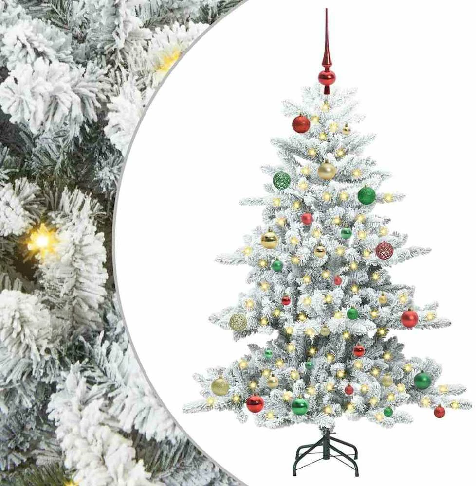 Dirbtinė Sulankstoma Kalėdų Eglutė Balta 150 cm PVC ir Plienas