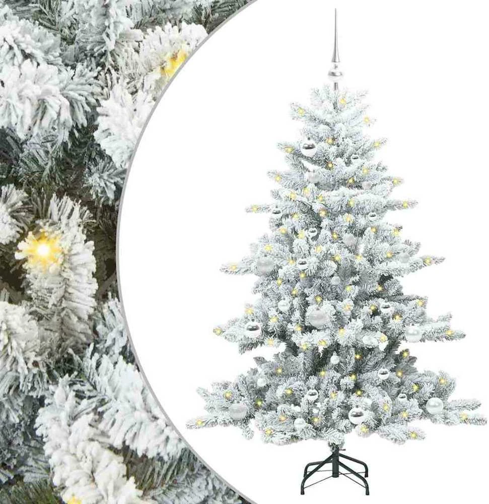 Dirbtinė Sulankstoma Kalėdų Eglutė Balta 150 cm PVC ir Plienas