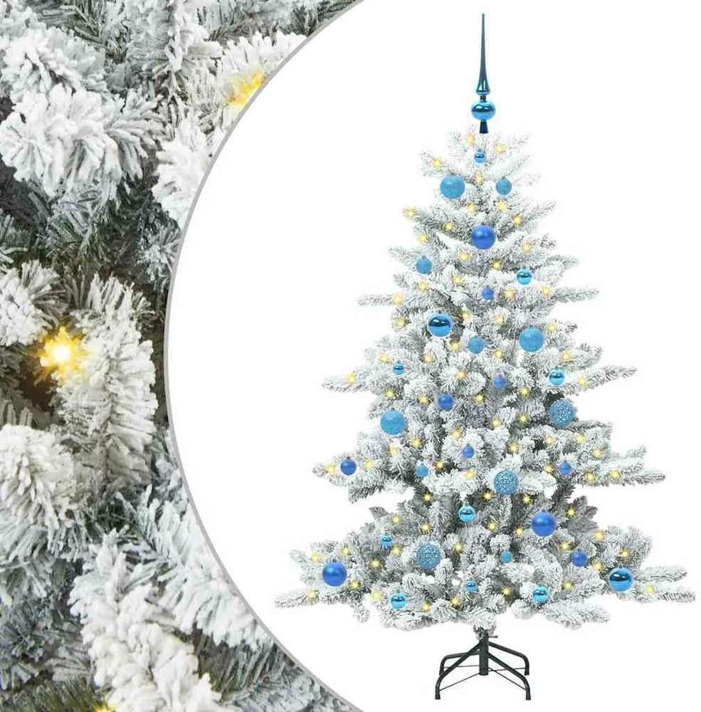 Dirbtinė Sulankstoma Kalėdų Eglutė Balta 150 cm PVC ir Plienas