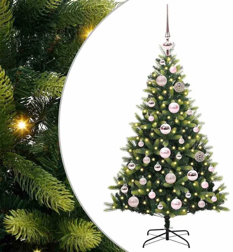 Dirbtinė sulankstoma Kalėdų eglutė su 150 LED lemputių Žalia