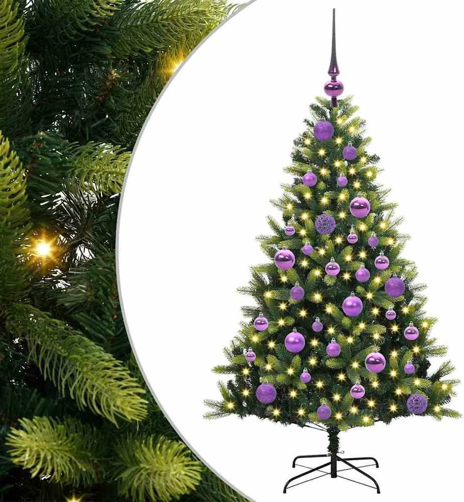 Dirbtinė sulankstoma Kalėdų eglutė su 150 LED lemputių Žalia