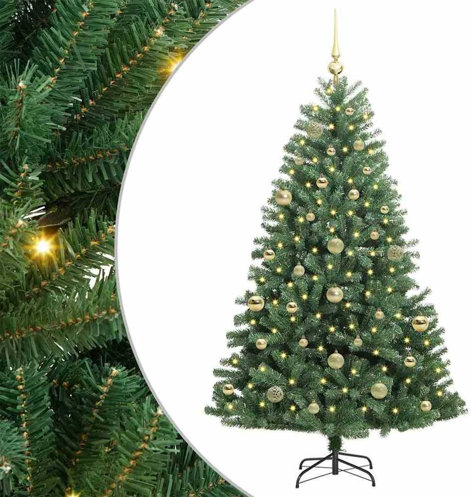 Dirbtinė Sulankstoma Kalėdų Eglutė Žalia 150 cm PVC ir metalas