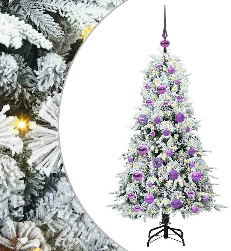 Dirbtinė Sulankstoma Kalėdų Eglutė Balta 120 cm PE ir PVC
