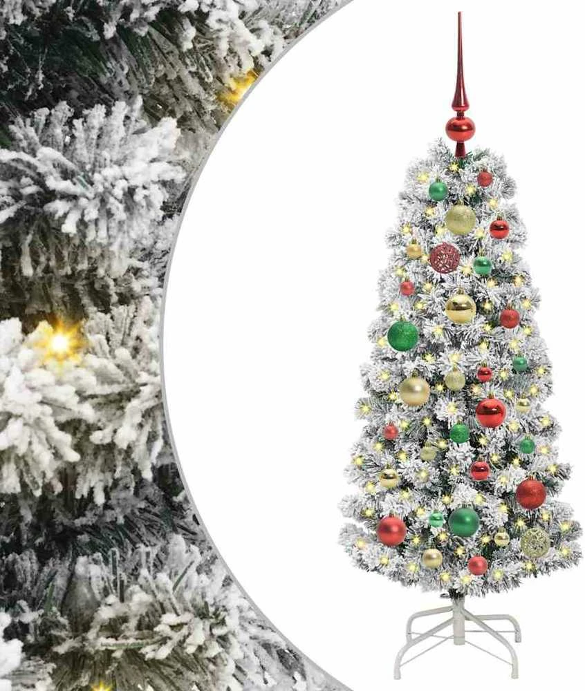 Dirbtinė Sulankstoma Kalėdų Eglutė Žalia ir balta 120 cm