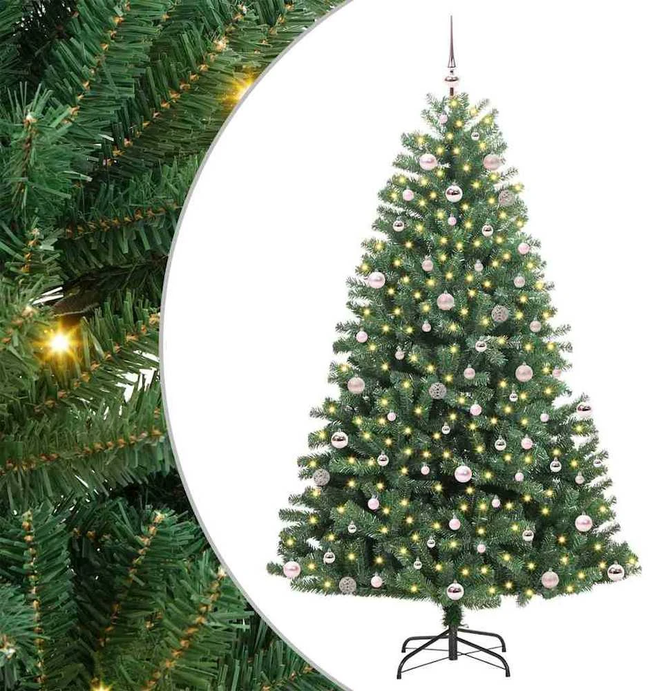 Dirbtinė Sulankstoma Kalėdų Eglutė Žalia 240 cm PVC ir metalas
