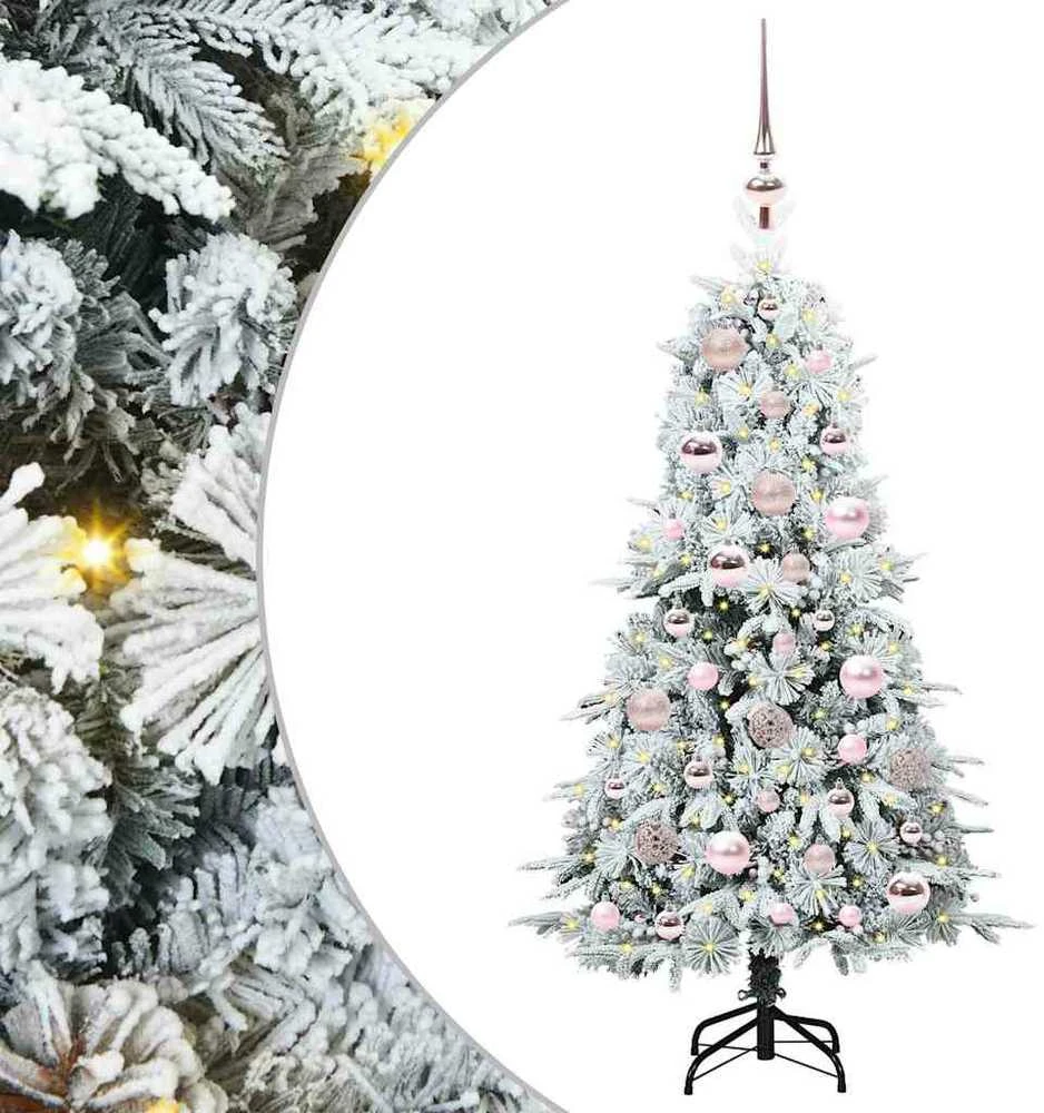 Dirbtinė Sulankstoma Kalėdų Eglutė Balta 120 cm PE ir PVC