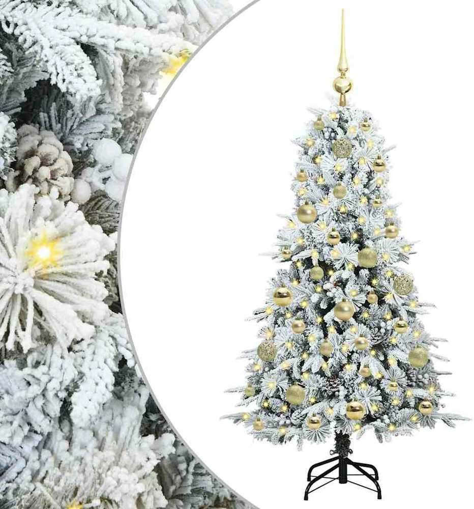 Dirbtinė Sulankstoma Kalėdų Eglutė Balta 120 cm PE ir PVC