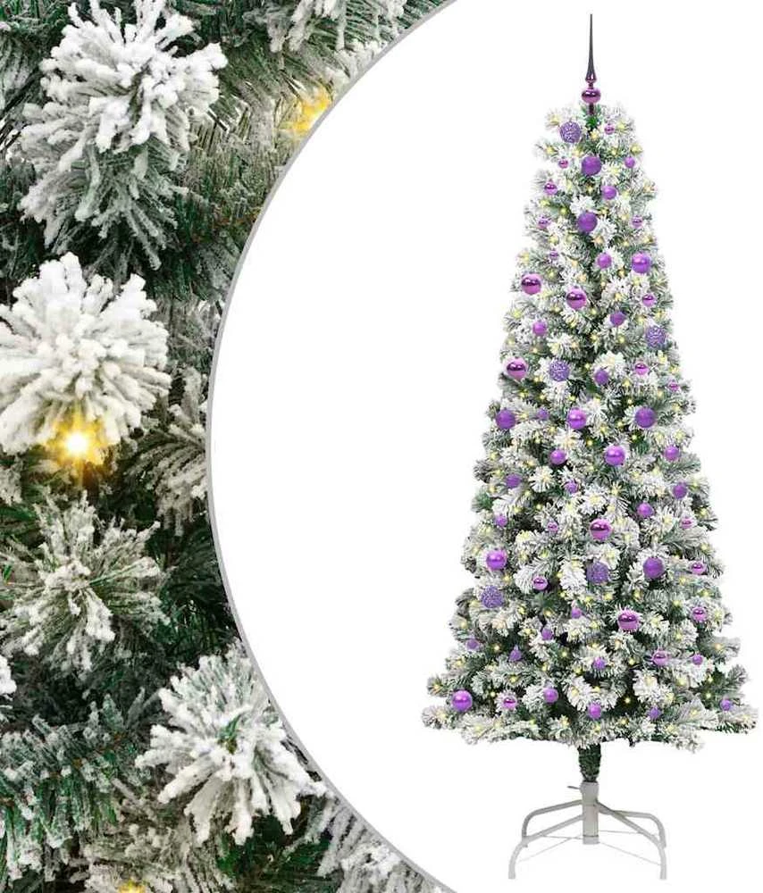 Dirbtinė Sulankstoma Kalėdų Eglutė Žalia ir balta 240 cm