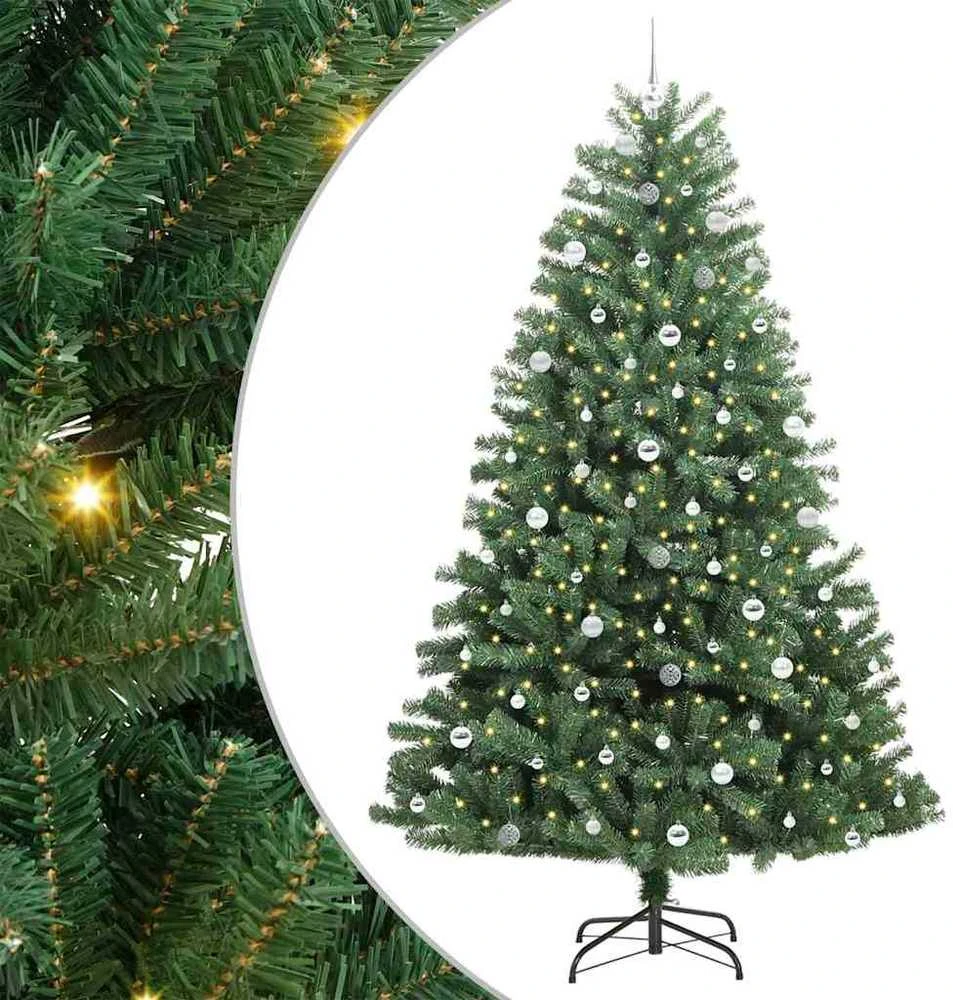 Dirbtinė Sulankstoma Kalėdų Eglutė Žalia 240 cm PVC ir metalas