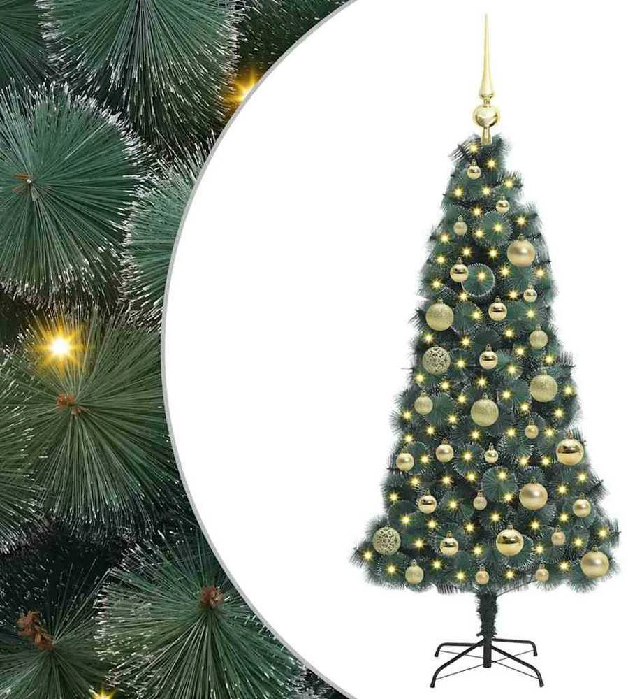 Dirbtinis Apšviestas Kalėdų Medis su Kamuoliukų Rinkinys Žalia