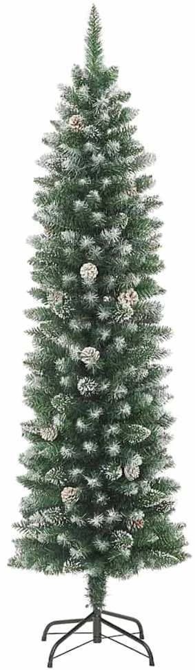 Dirbtinis lieknas Kalėdų medis Žalia ir balta 240 cm