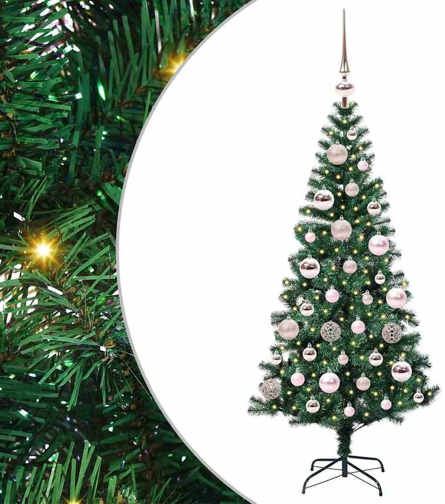 Dirbtinis prieššventinis eglutė su šviesomis Žalia 120 cm